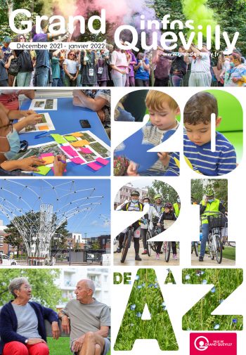 couverture du grand quevilly infos de décembre avec un pèle-mèle de photos de 2021